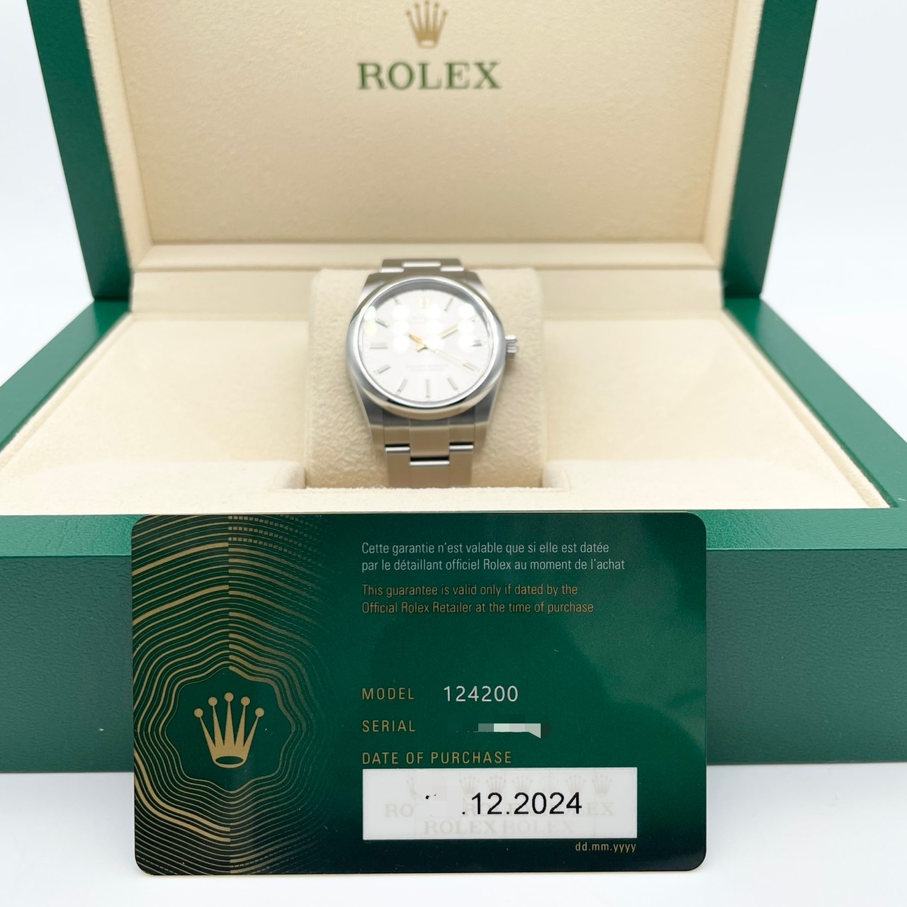 ロレックス オイスターパーペチュアル 124200 シルバー オイスターブレスレット 34mm
