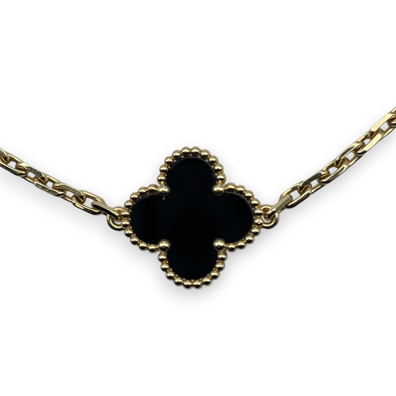 ヴァンクリーフ＆アーペル ヴィンテージアルハンブラ 5P ブレスレット VCARA41300 オニキス イエローゴールド