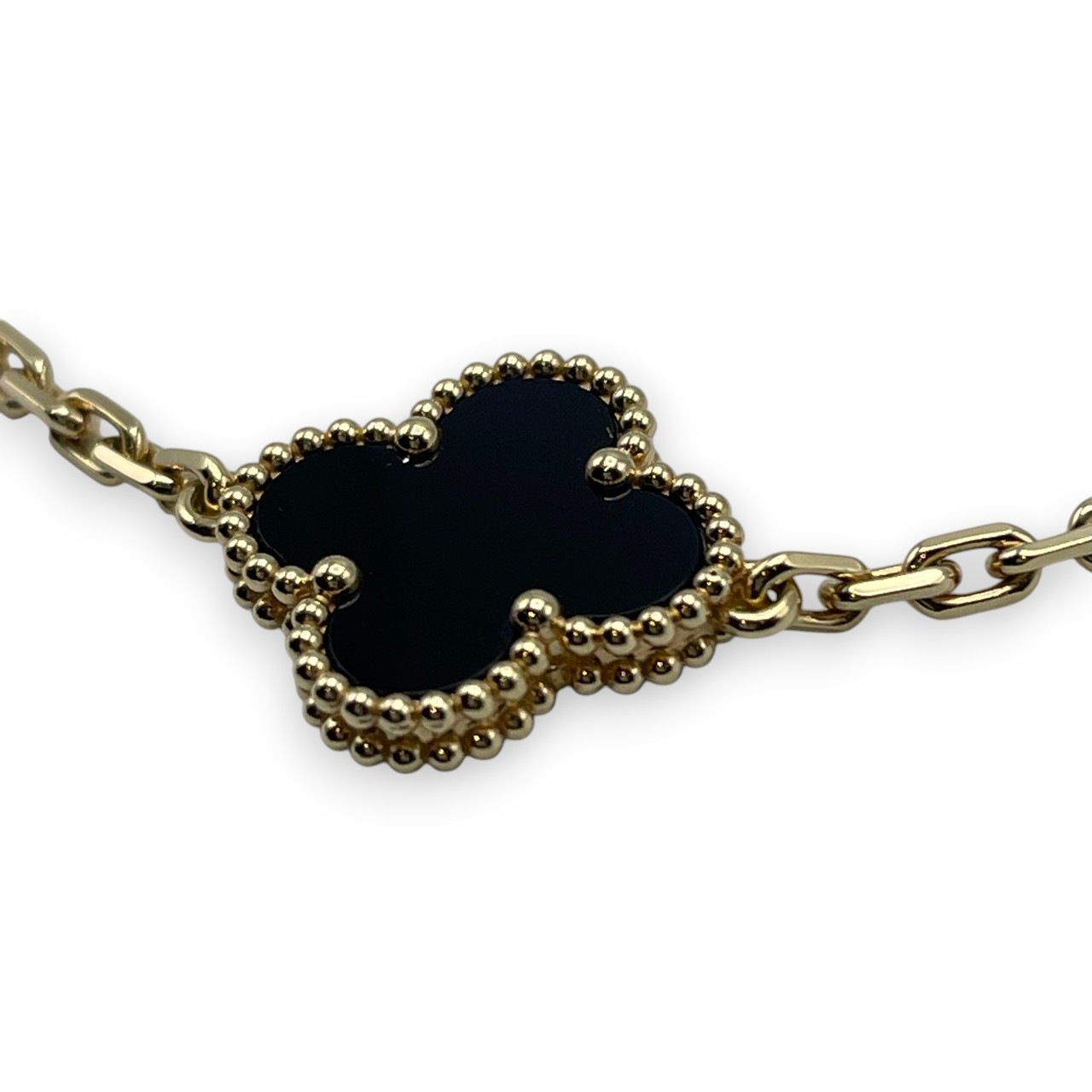 ヴァンクリーフ＆アーペル ヴィンテージアルハンブラ 5P ブレスレット VCARA41300 オニキス イエローゴールド