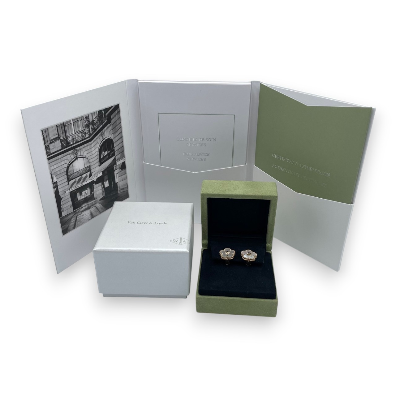 ヴァンクリーフ＆アーペル ラッキー スプリング イヤリング プラムブロッサム VCARP7RU00 マザーオブパール ローズゴールド