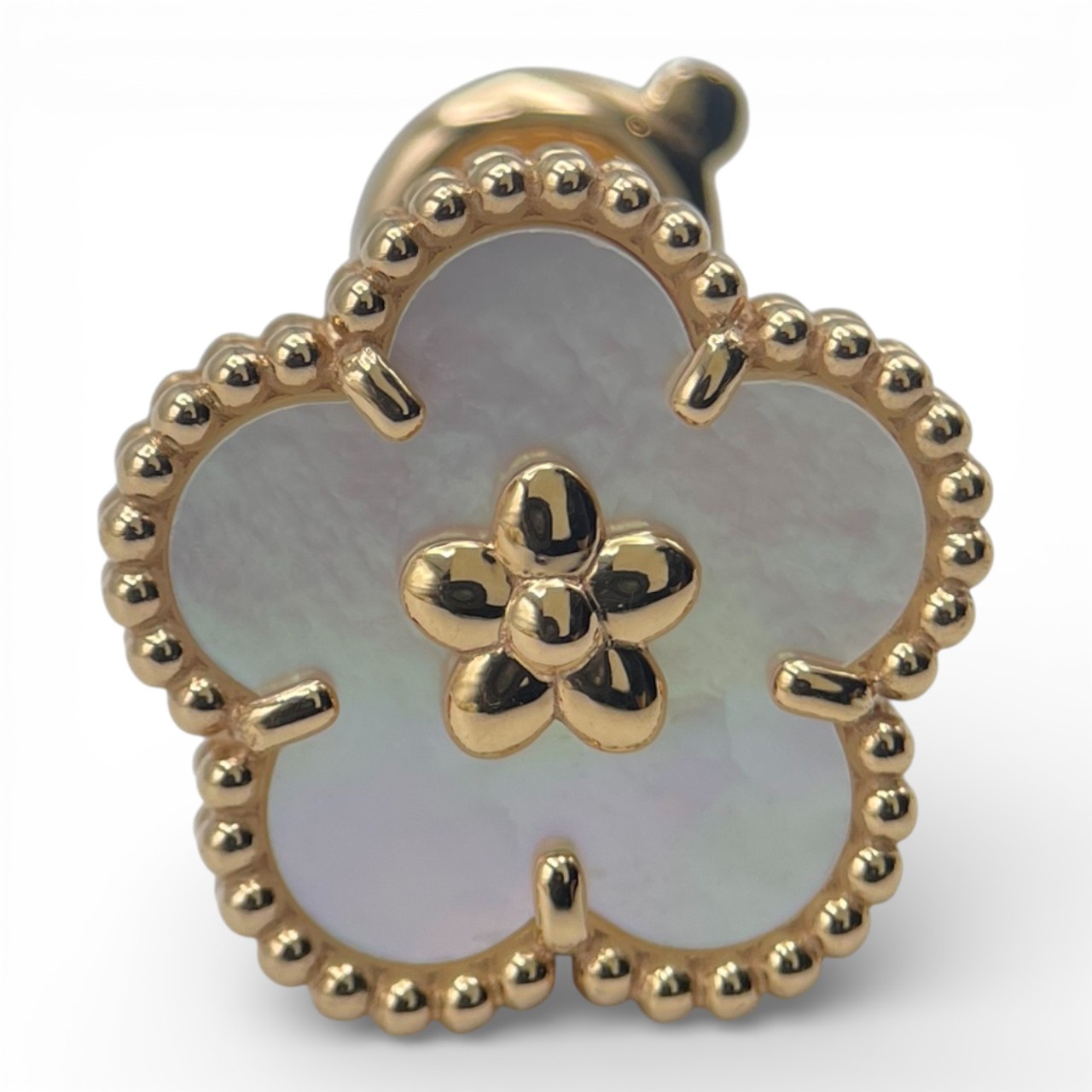 ヴァンクリーフ＆アーペル ラッキー スプリング イヤリング プラムブロッサム VCARP7RU00 マザーオブパール ローズゴールド