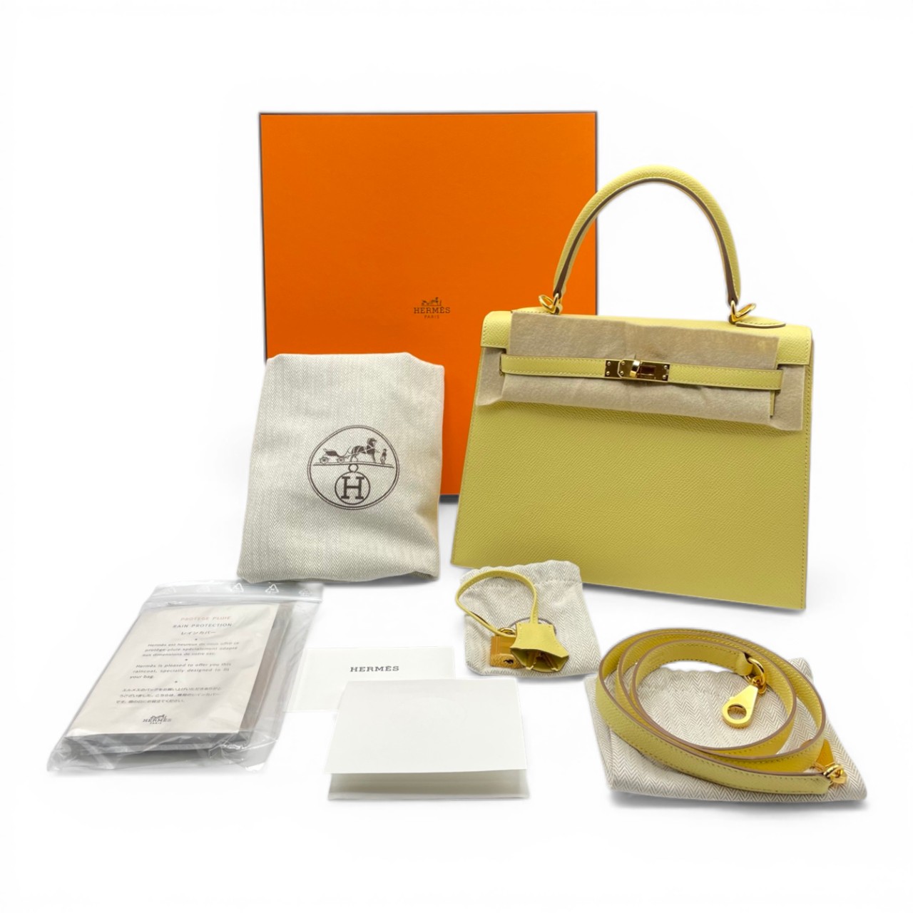 エルメス ケリー 25 ジョーヌプッサン エプソン ゴールド金具 Z刻印