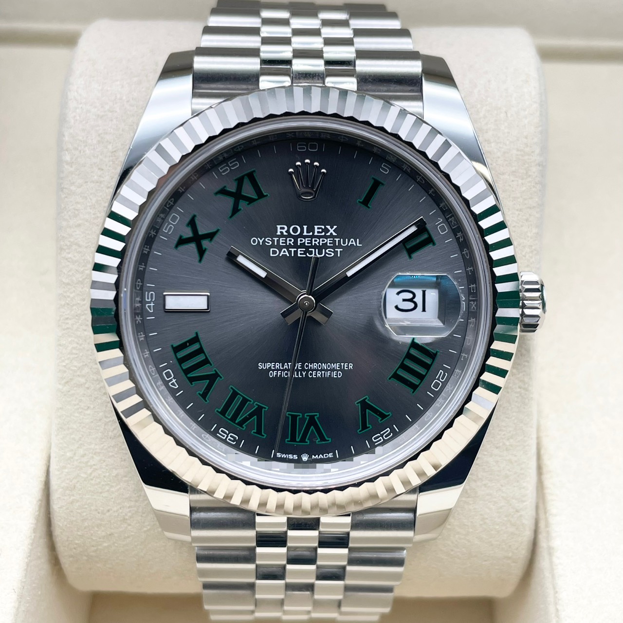 【保証日付2026年3月！】ロレックス デイトジャスト 126334 スレートローマン ジュビリーブレスレット 41mm