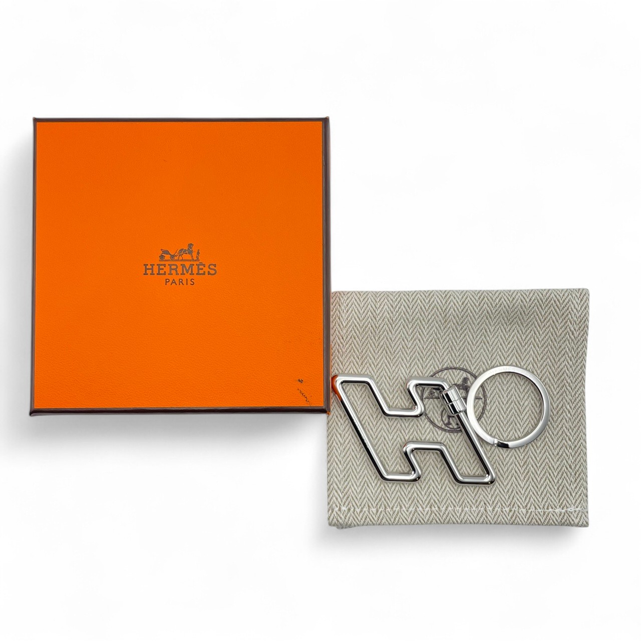 新品未使用　HERMES エルメス　Hトゥ・スピード　シルバー　キーリング HERMES エルメス キーリング/バッグチャームシルバー/H TOO