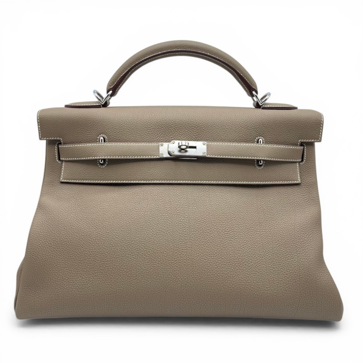 エルメス マキシケリー 42 エトゥープ トゴ シルバー金具 W刻印