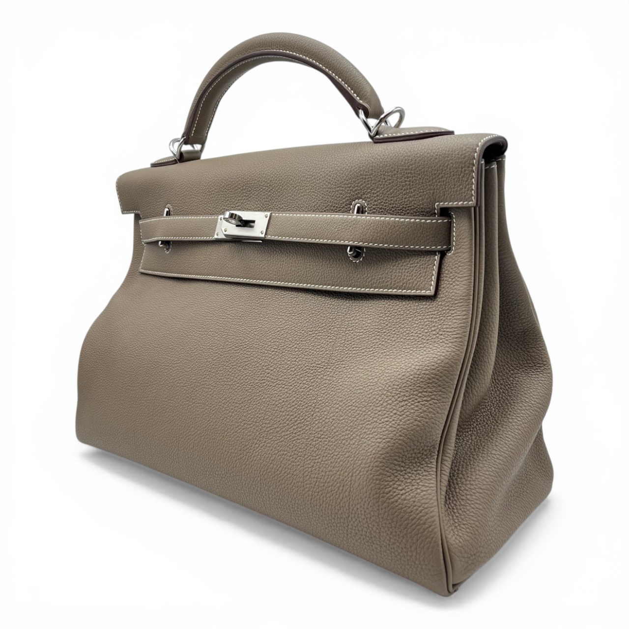 エルメス マキシケリー 42 エトゥープ トゴ シルバー金具 W刻印