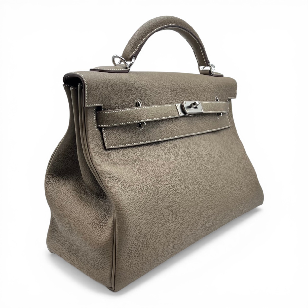 エルメス マキシケリー 42 エトゥープ トゴ シルバー金具 W刻印