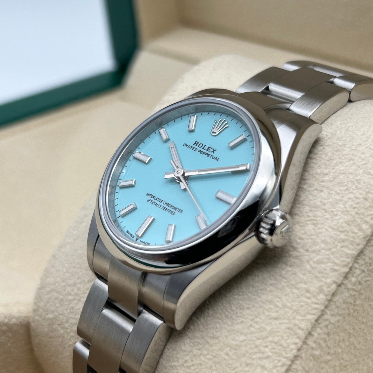 ロレックス オイスターパーペチュアル 277200 ターコイズブルー ステンレスチール 31mm