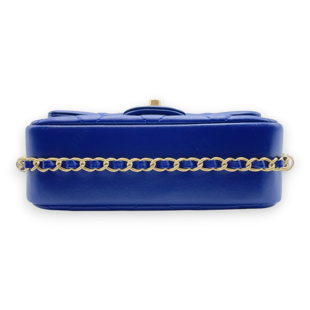 シャネル マトラッセ AS5219 ミニ フラップバッグ 19 ブルー ラムスキン ゴールド金具