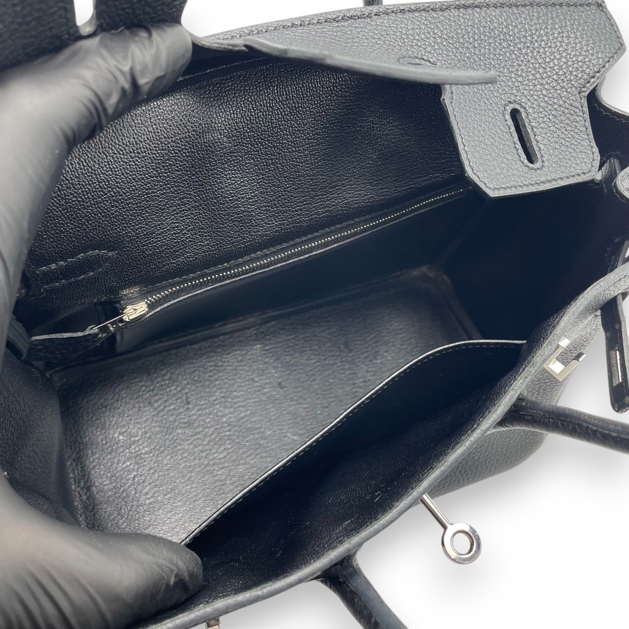 エルメス バーキン 25 ノワール トゴ シルバー金具 □O刻印