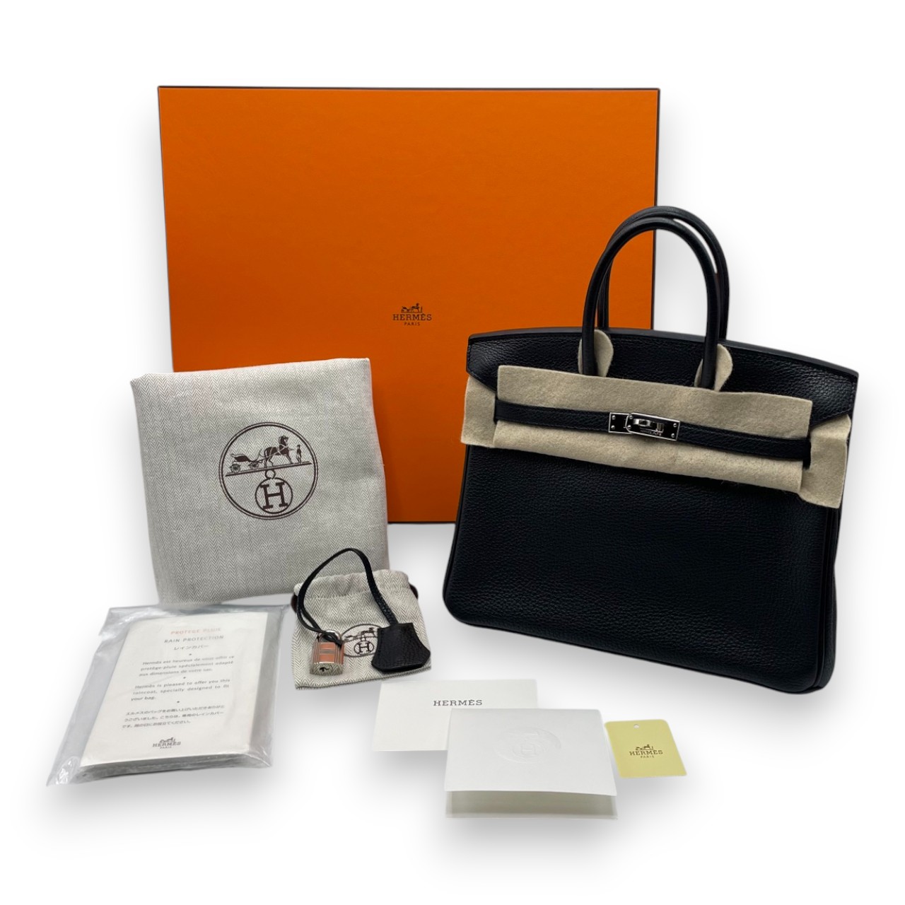 エルメス バーキン 25 ノワール トゴ シルバー金具 □O刻印