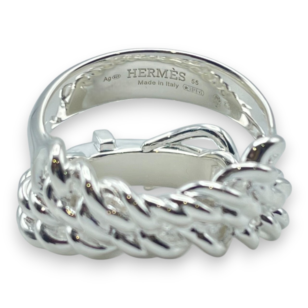 エルメス ブックル・セリエ アンフレキシブル リング 55 シルバー925