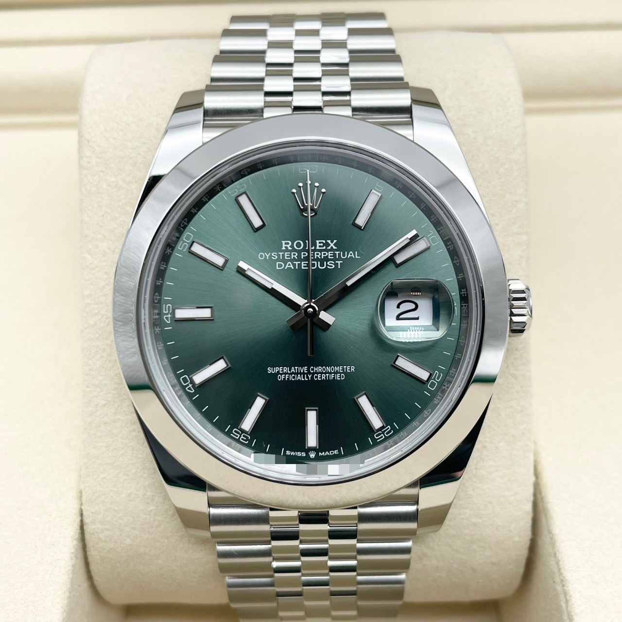 ロレックス デイトジャスト 126300 ミントグリーン　ジュビリーブレスレット 41mm