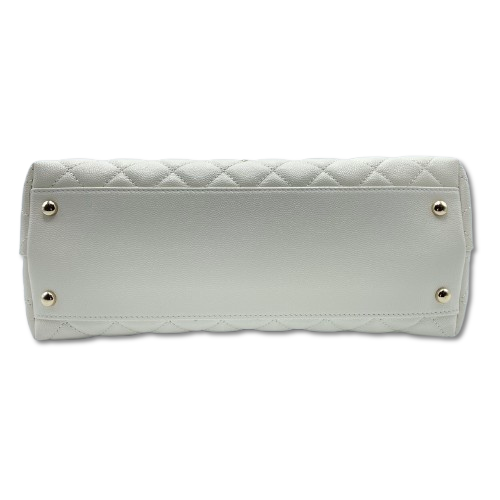 シャネル ココハンドル W29 ホワイト キャビアスキン シャンパンゴールド金具