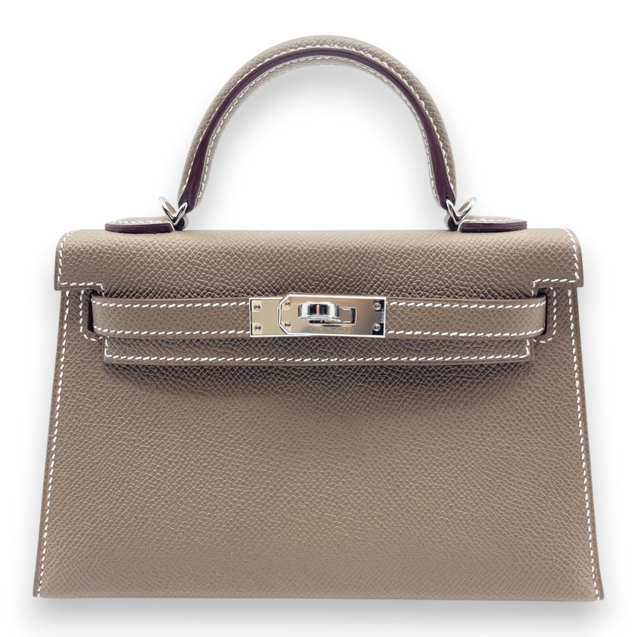 エルメス ミニケリー エトゥープ エプソン シルバー金具 W刻印