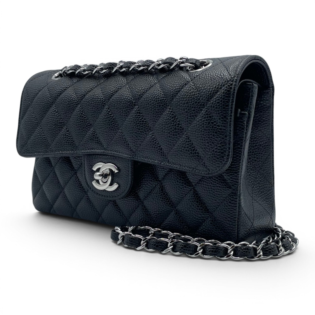 CHANELキャビアスキンマトラッセ マトラッセ キャビアスキン シングルフラップ シングルチェーンバッグ