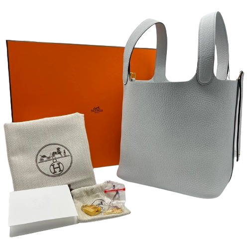 エルメス ピコタンロック MM ブルーペール トリヨンクレマンス ゴールド金具 B刻印