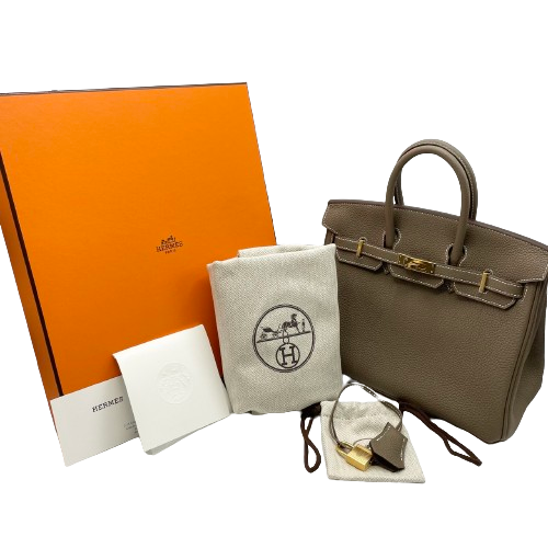 エルメス バーキン25 エトュープ トゴ ゴールド金具 B刻印