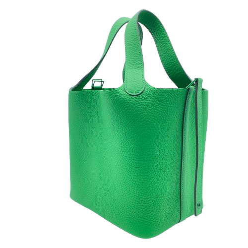 エルメス ピコタンロックPM ハンドバッグ グリーン ゴールド金具 トリヨンクレマンス レディース HERMES 【中古】 現金特価】エルメス ピコタンロック PM バンブー トリヨンクレマンス