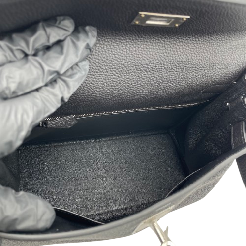 エルメス ケリー 28 ノワール トゴ シルバー金具 W刻印 - ブランド品