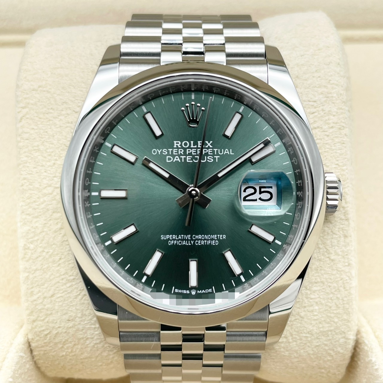 ロレックス デイトジャスト 126200 ミントグリーン ジュビリーブレス  