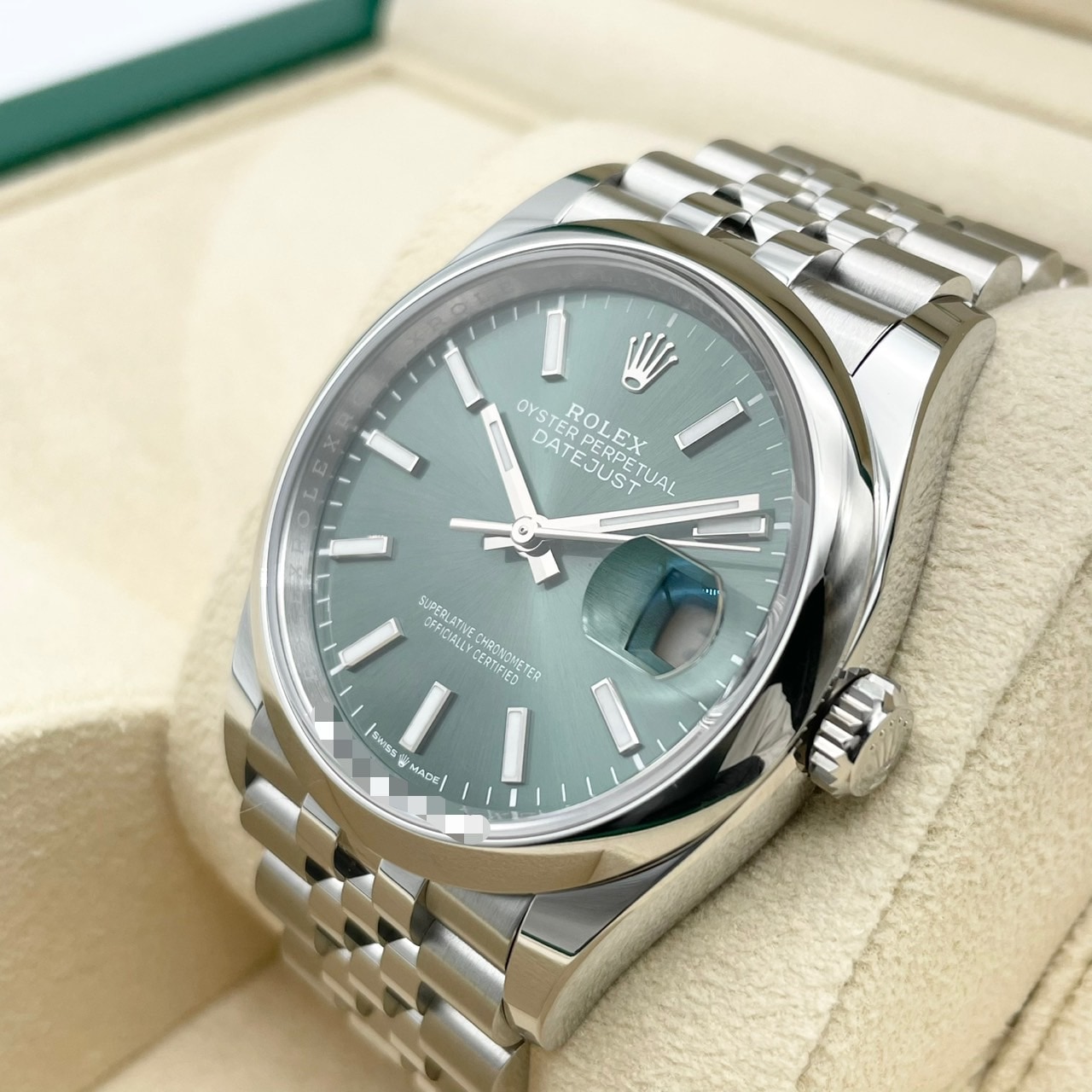 ROLEX グリーンレザーケース