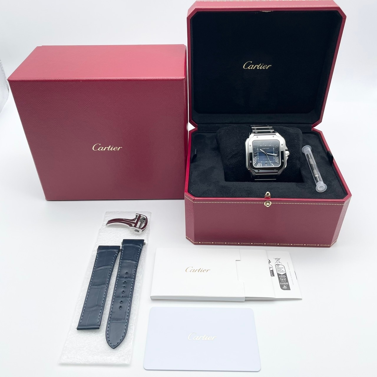 カルティエ サントス ドゥ カルティエ WSSA0071 ブルー ステンレス