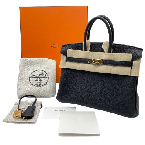 エルメス バーキン 25 ノワール トゴ ゴールド金具 W刻印