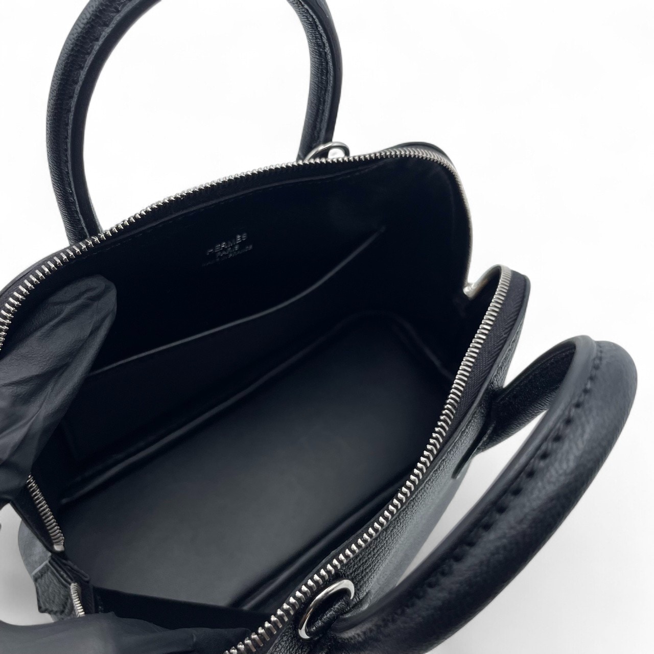 エルメス ボリード1923 ミニ ノワール シェーブル シルバー金具 W刻印