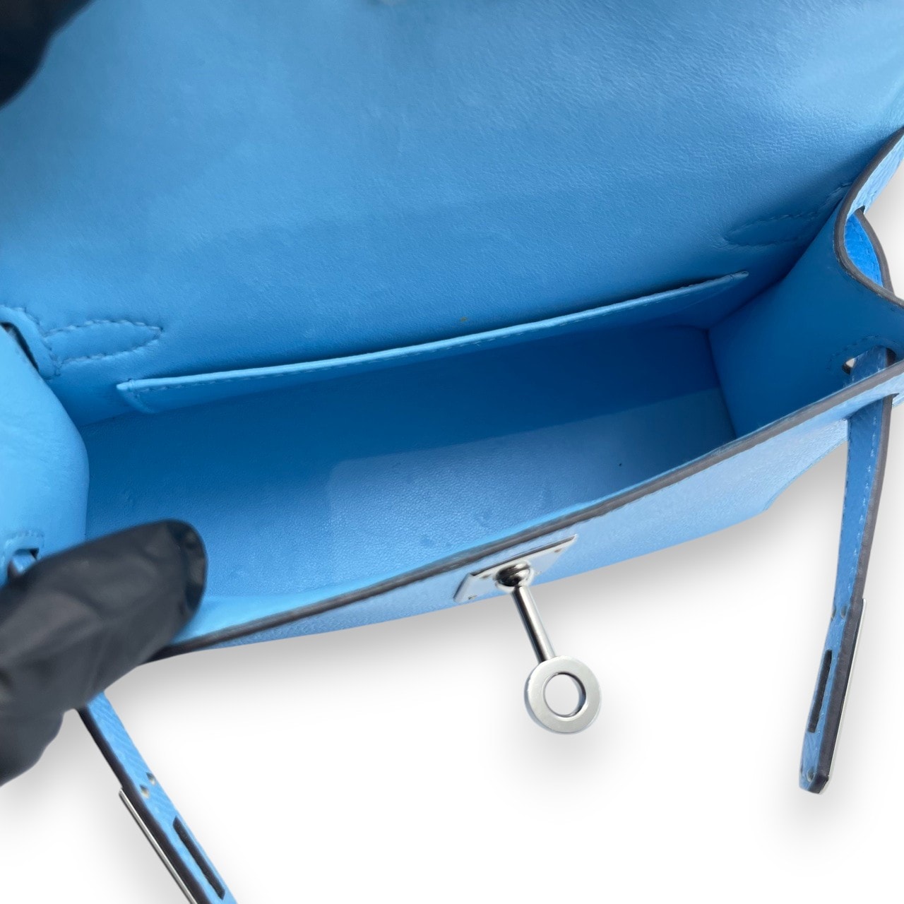 エルメス ミニケリー セレステ エプソン シルバー金具 U刻印