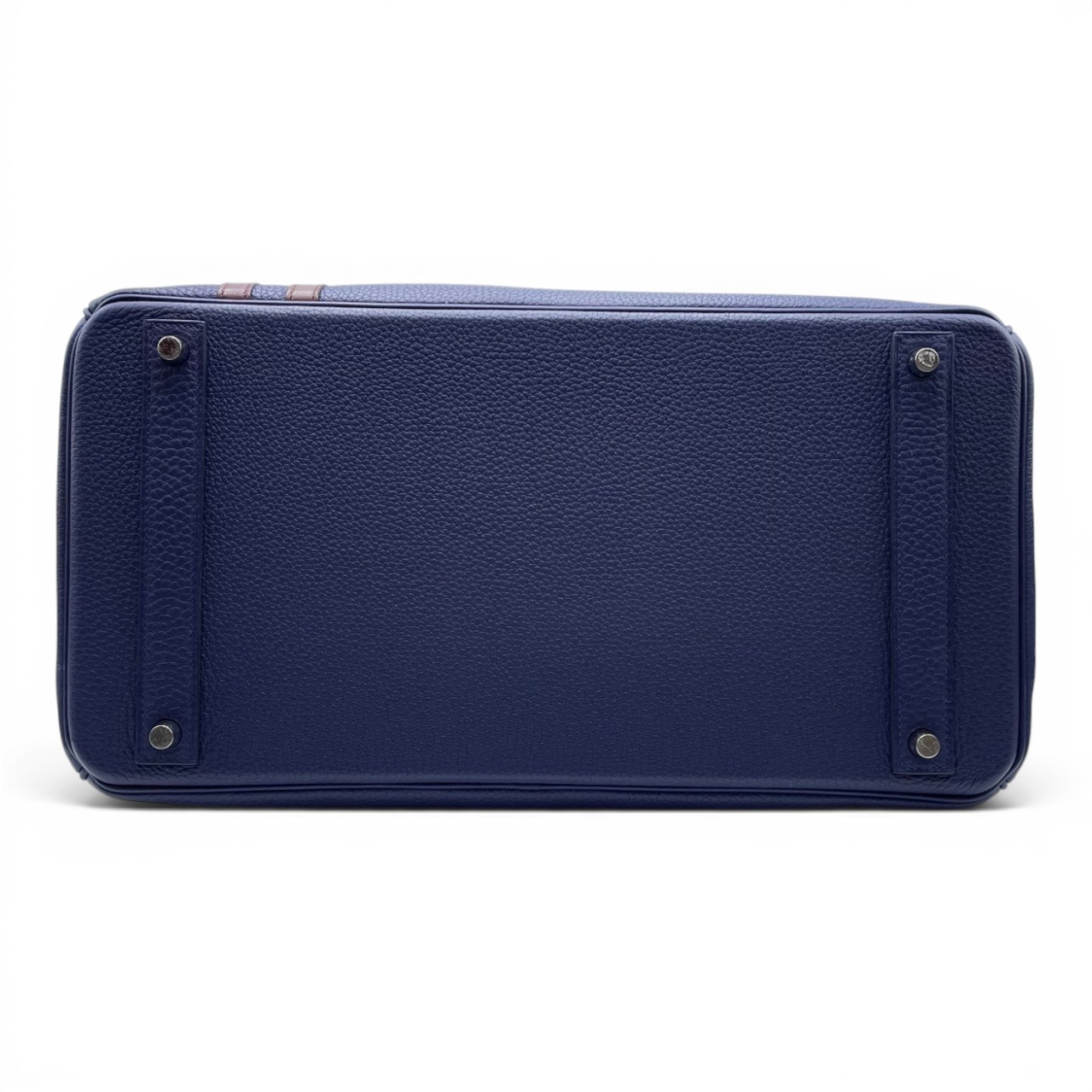 エルメス バーキン 40 オフィシエ ブルーアンクル/ボルドー トゴ/スイフト シルバー金具 C刻印