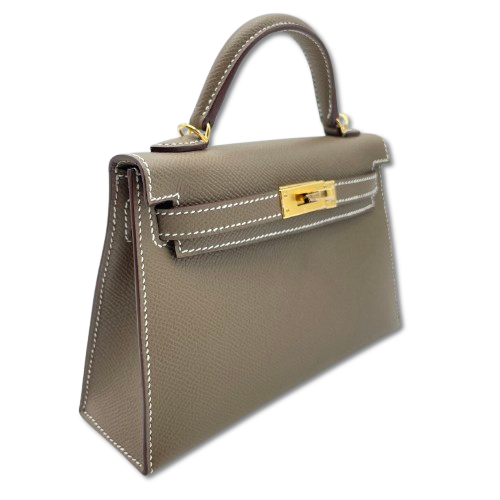 エルメス ミニケリー エトゥープ エプソン ゴールド金具 B刻印