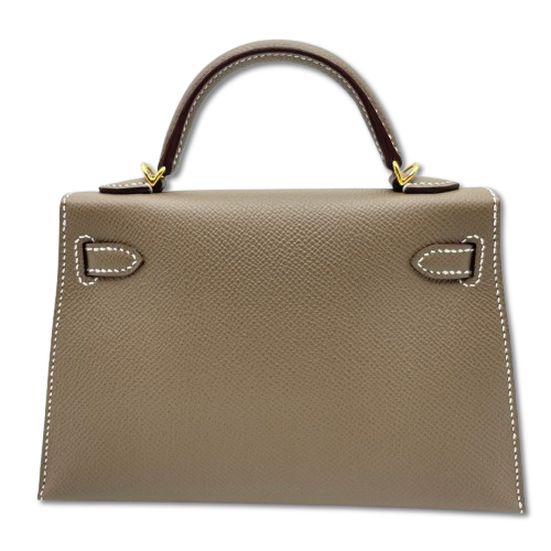 エルメス ミニケリー エトゥープ エプソン ゴールド金具 B刻印