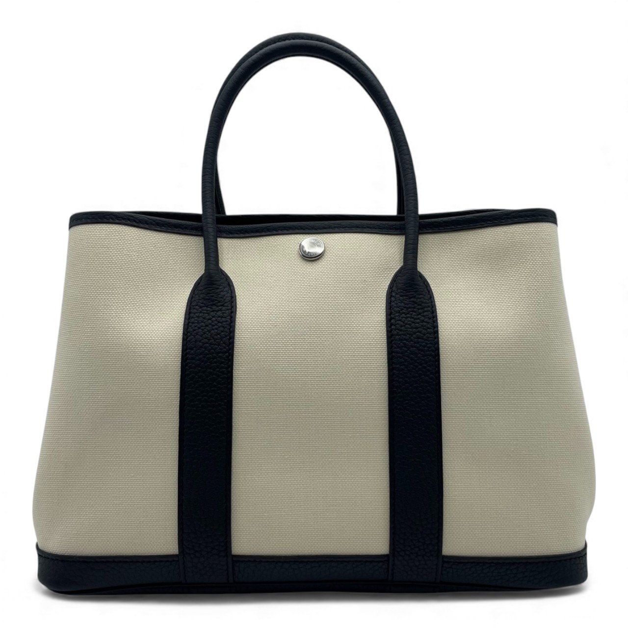 エルメス ガーデンパーティ TPM ナタ/ノワール トワルアッシュ/ネゴンダ シルバー金具 W刻印