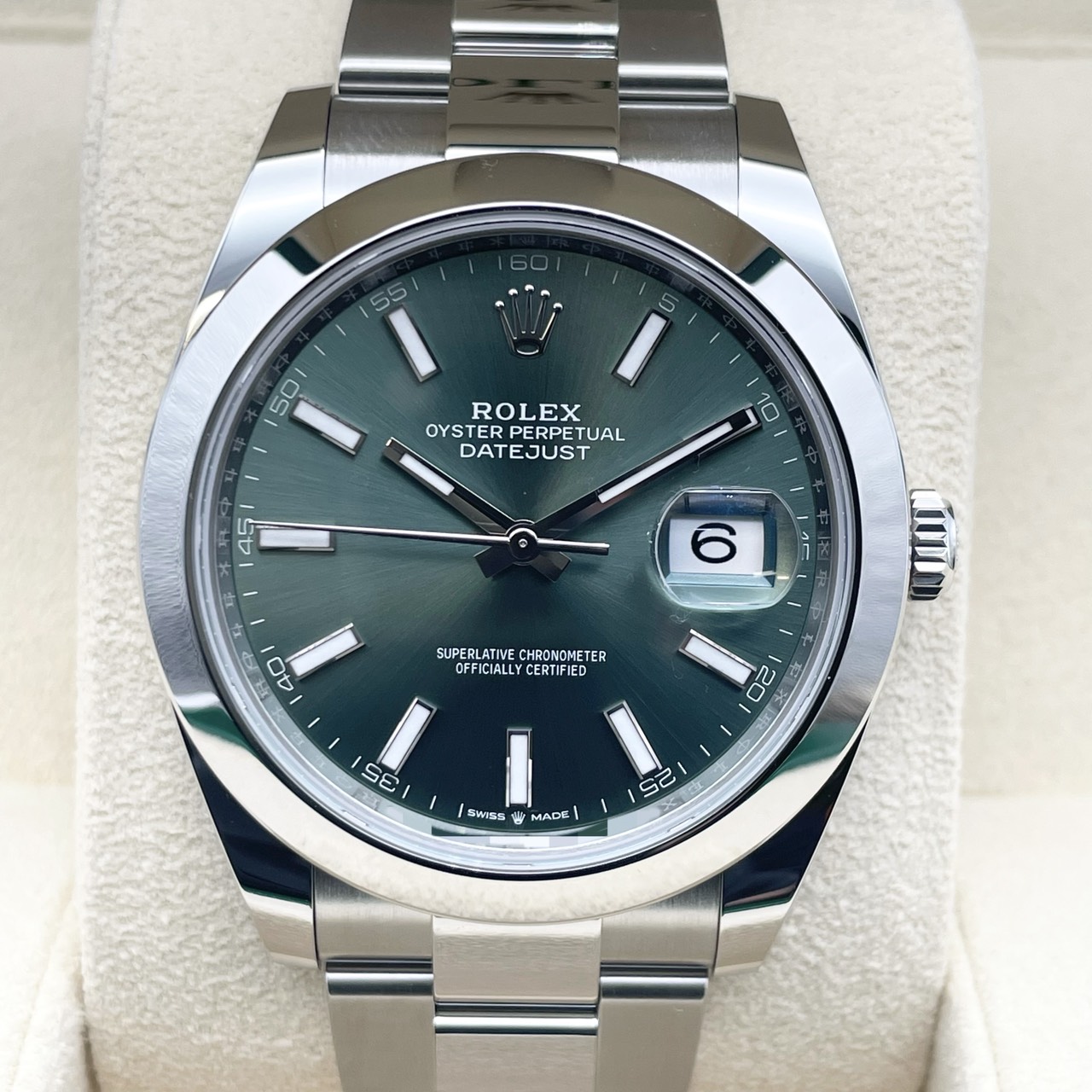 ロレックス デイトジャスト 126300 ミントグリーン オイスターブレスレット 41mm