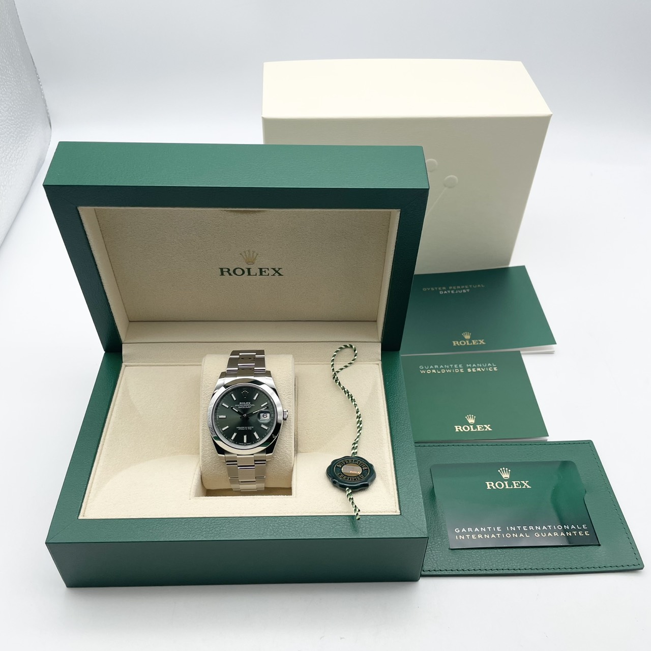 ロレックス デイトジャスト 126300 ミントグリーン オイスターブレスレット 41mm