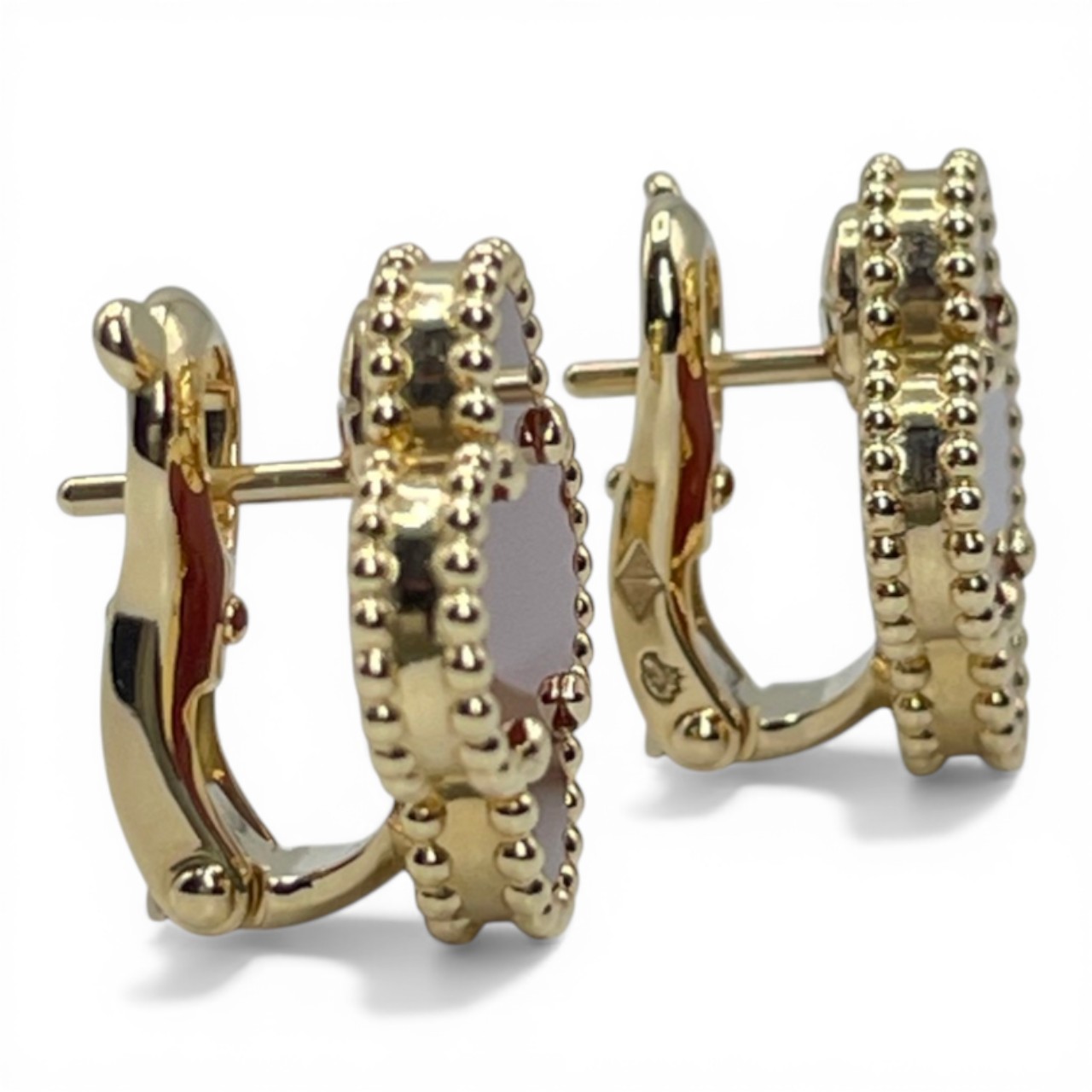 ヴァンクリーフ＆アーペル ヴィンテージ アルハンブラ イヤリング VCARD40400 カーネリアン 18K イエローゴールド