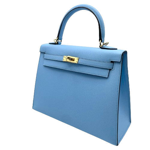 エルメス ケリー25 セレスト エプソン ゴールド金具 B刻印