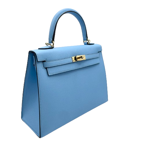エルメス ケリー25 セレスト エプソン ゴールド金具 B刻印 - ブランド