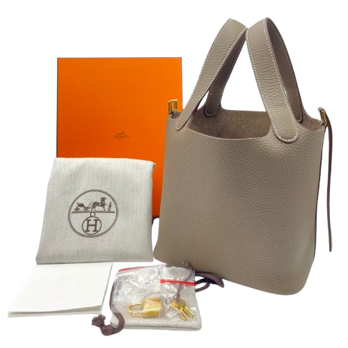 エルメス ピコタンロック PM エトゥープ トリヨンクレマンス ゴールド金具 W刻印