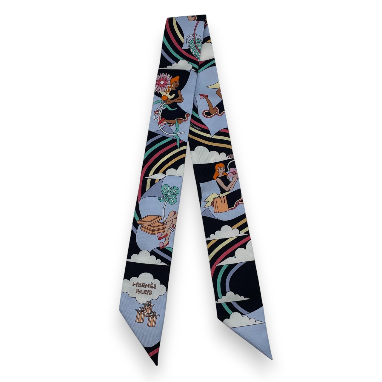 エルメス ツイリー 空飛ぶカレ シルク100%