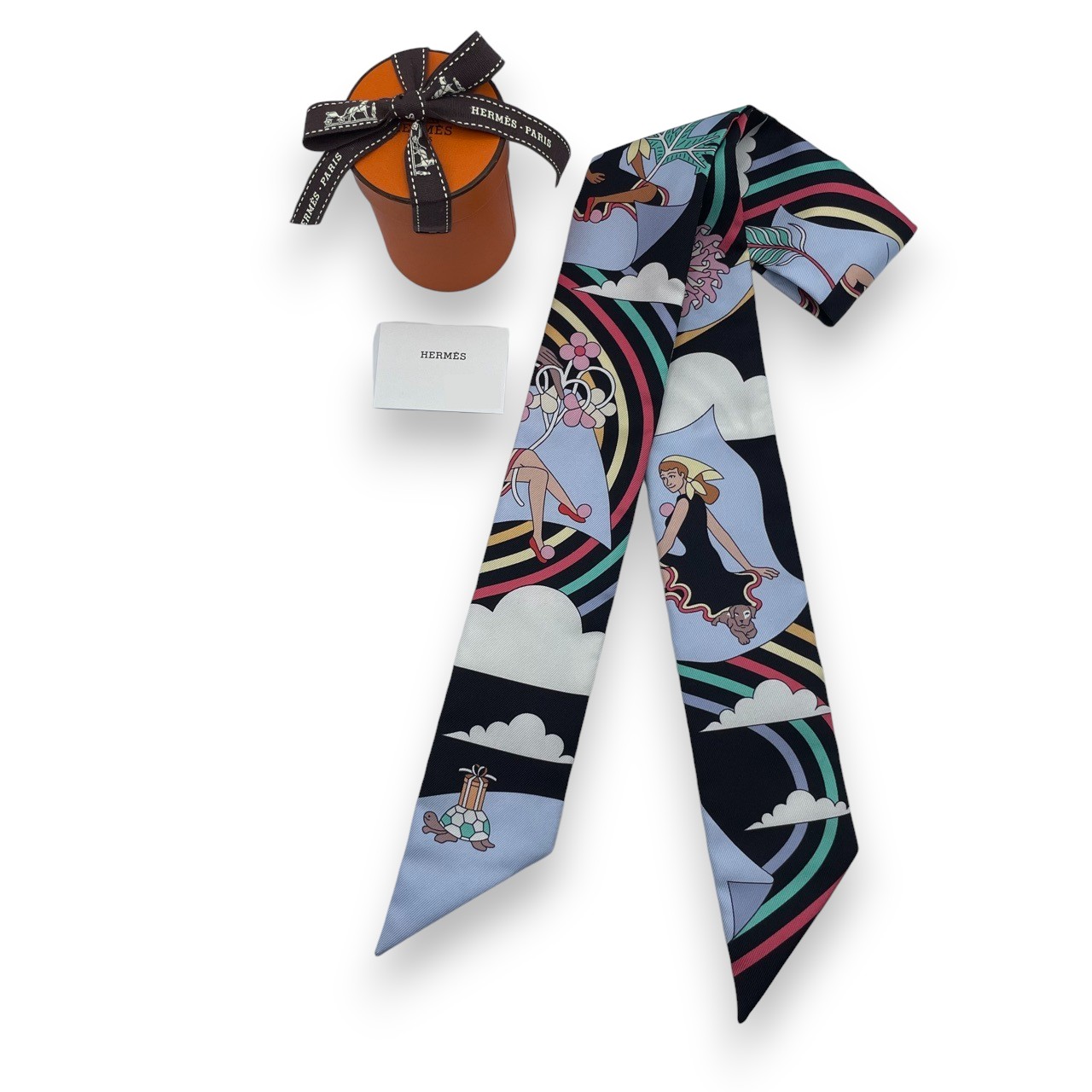 エルメス ツイリー 空飛ぶカレ シルク100%