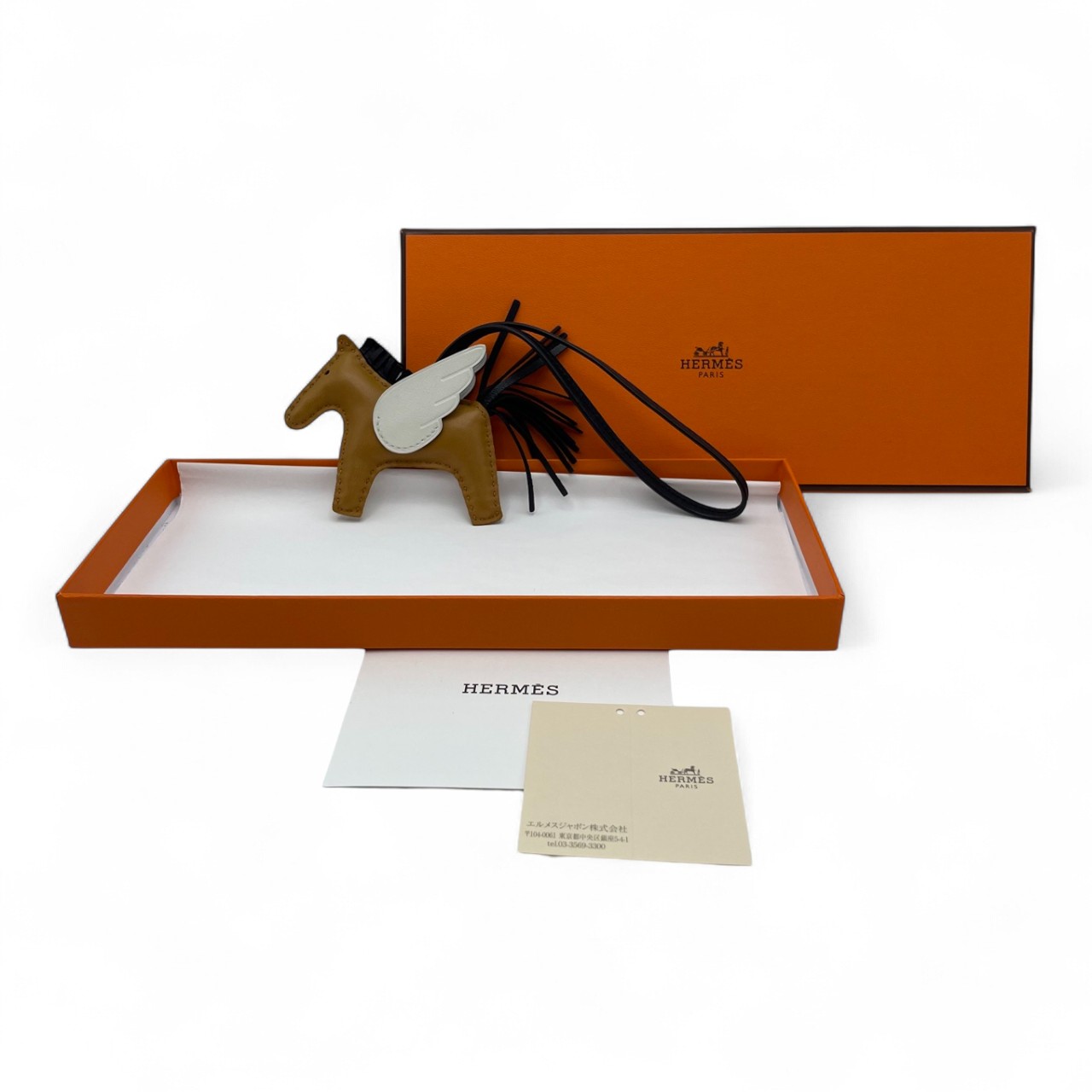 エルメス ペガサスチャーム PM ノワール/セサミ/ナタ