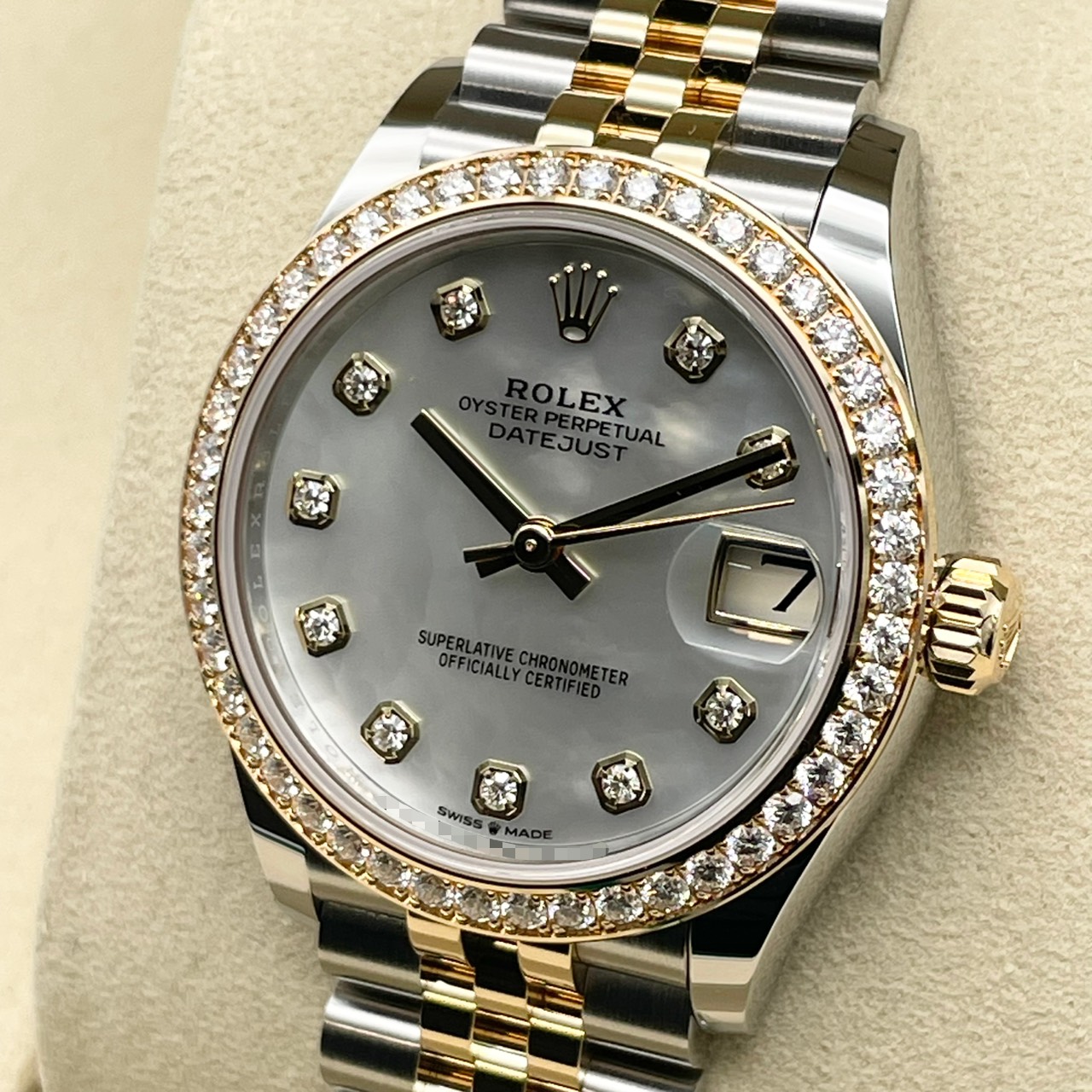 【保証書日付2026年3月！】 ロレックス デイトジャスト 278383RBR ホワイトシェル ジュビリーブレス 31mm