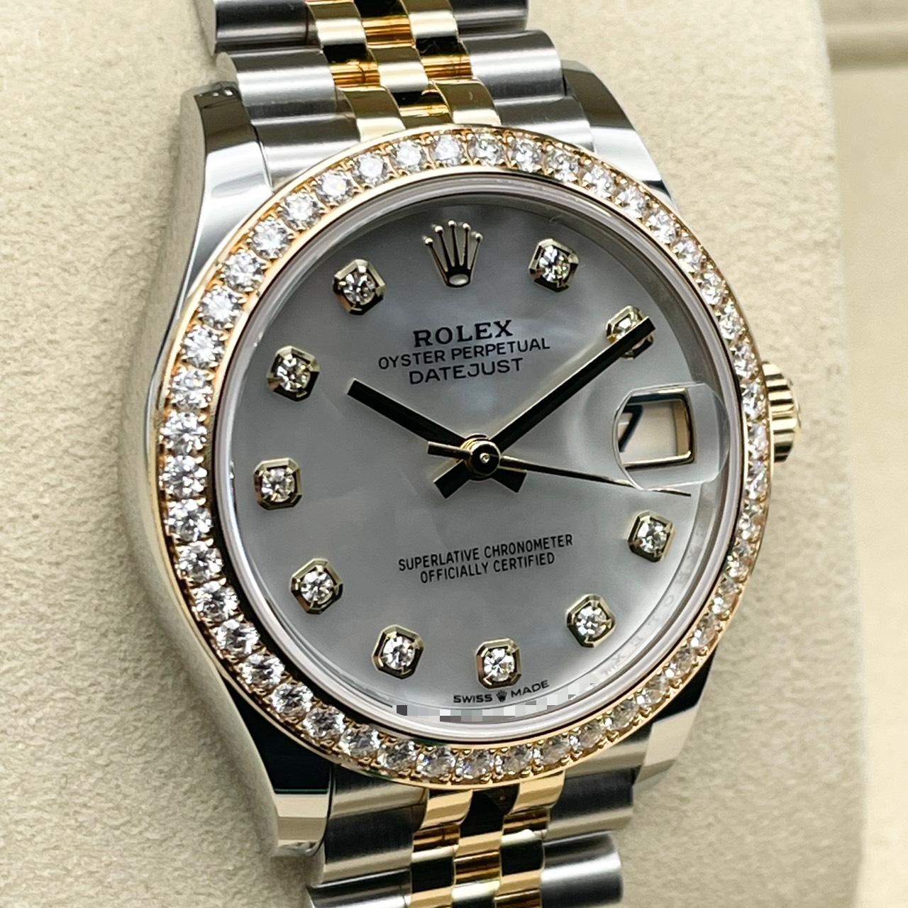 【保証書日付2026年3月！】 ロレックス デイトジャスト 278383RBR ホワイトシェル ジュビリーブレス 31mm