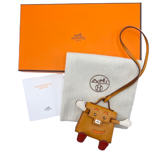 エルメス ビジュードサック ケリードール ナチュラルサブレ/オレンジ
