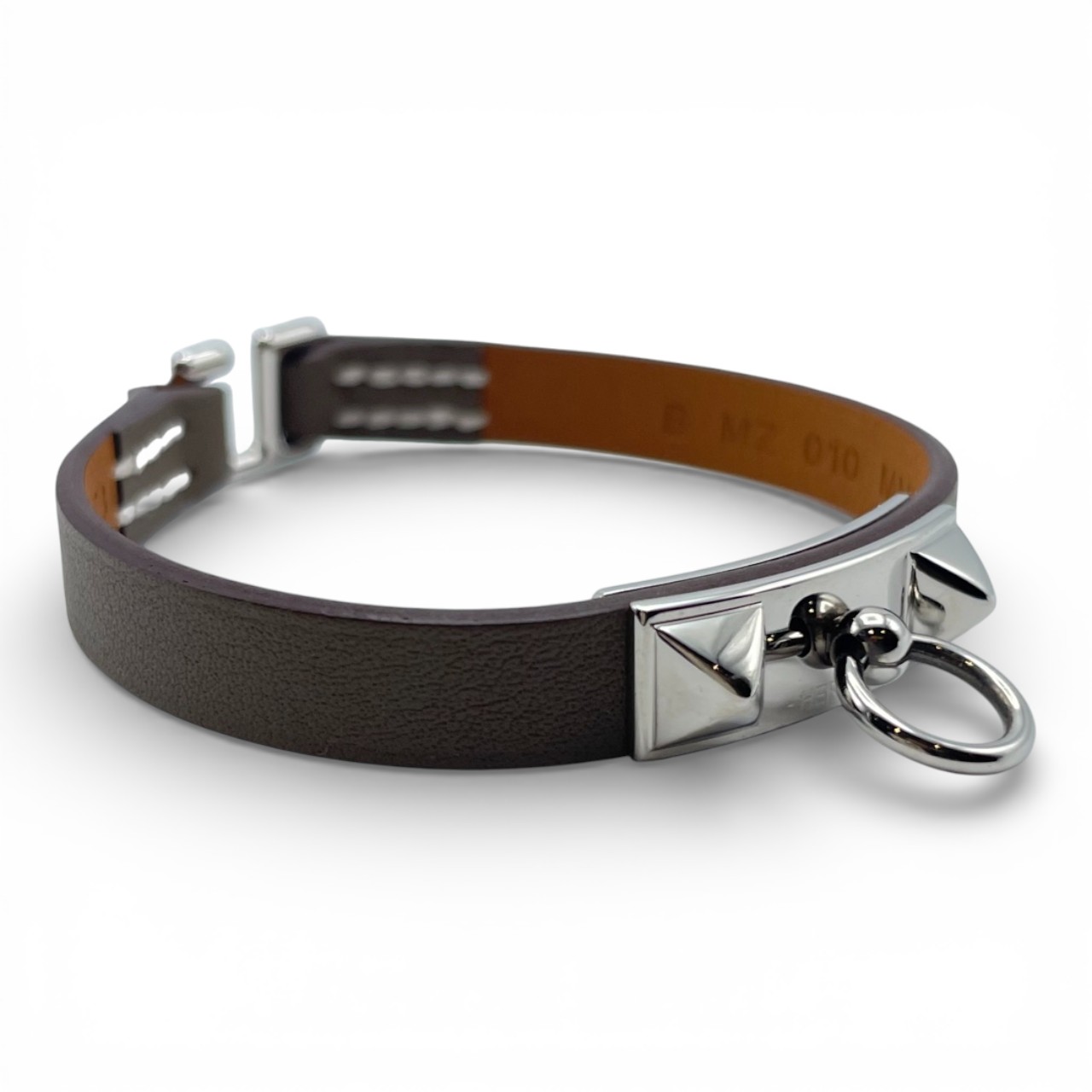 エルメス レザーブレスレット ミニ・リヴァル T3 ノワール スイフト