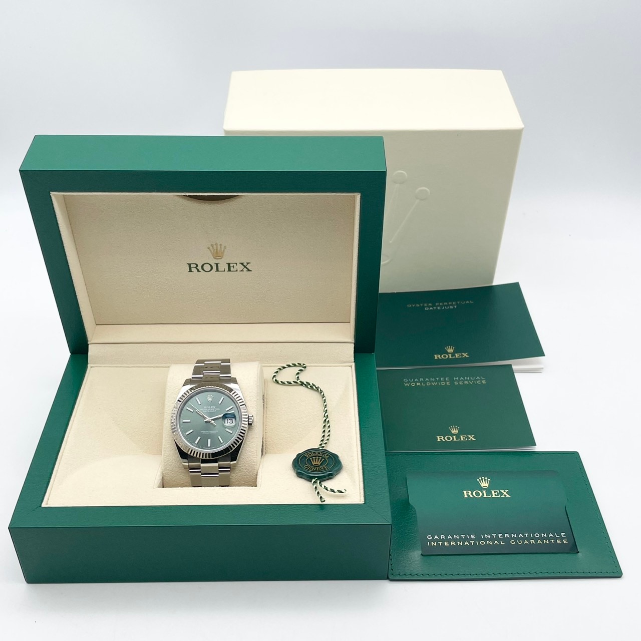ロレックス デイトジャスト 126334 ミントグリーン オイスターブレスレット 41mm