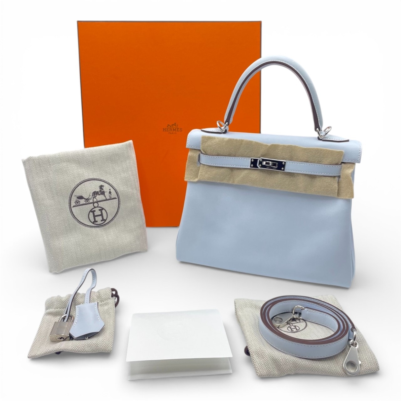 エルメス ケリー 25 ブルーブリュム スイフト シルバー金具 Z刻印