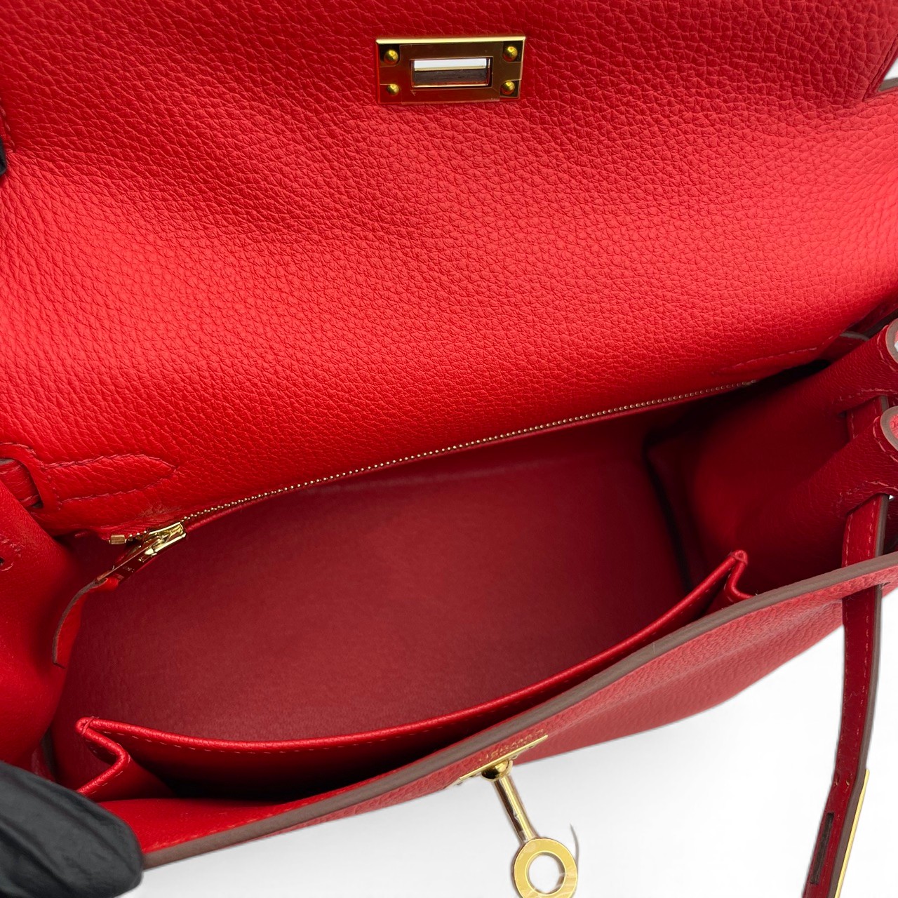 エルメス ケリー 25 ルージュクー トゴ ゴールド金具 K刻印